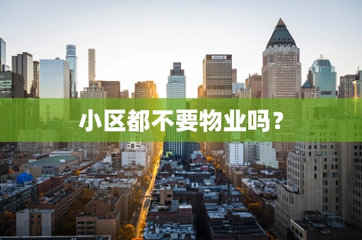 小区都不要物业吗？