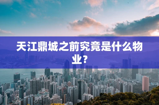 天江鼎城之前究竟是什么物业？