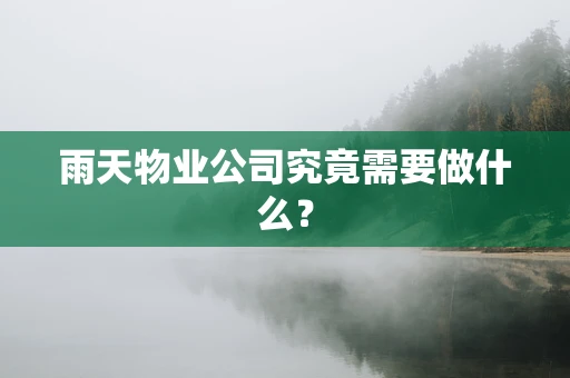 雨天物业公司究竟需要做什么？