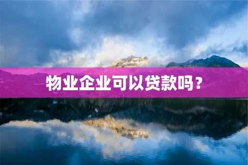 物业企业可以贷款吗？