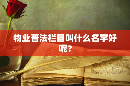 物业普法栏目叫什么名字好呢？