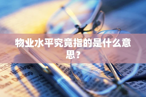 物业水平究竟指的是什么意思？