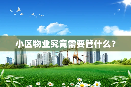 小区物业究竟需要管什么？