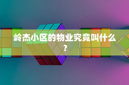 岭杰小区的物业究竟叫什么？