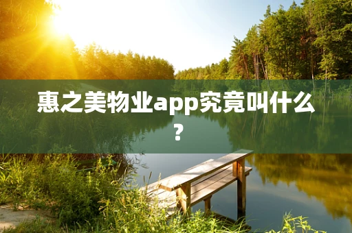 惠之美物业app究竟叫什么？
