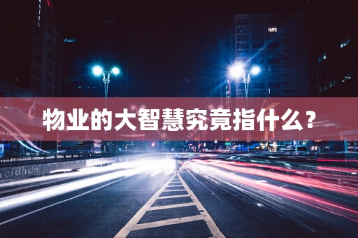 物业的大智慧究竟指什么？