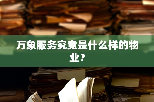 万象服务究竟是什么样的物业？