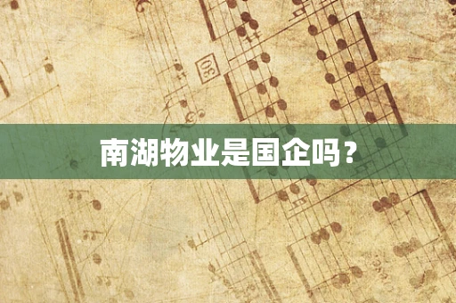 南湖物业是国企吗？