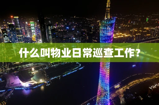 什么叫物业日常巡查工作？