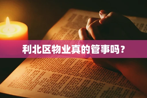 利北区物业真的管事吗？