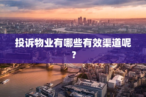 投诉物业有哪些有效渠道呢？