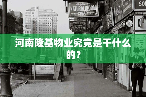 河南隆基物业究竟是干什么的？
