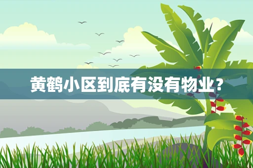 黄鹤小区到底有没有物业？