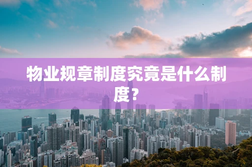 物业规章制度究竟是什么制度？
