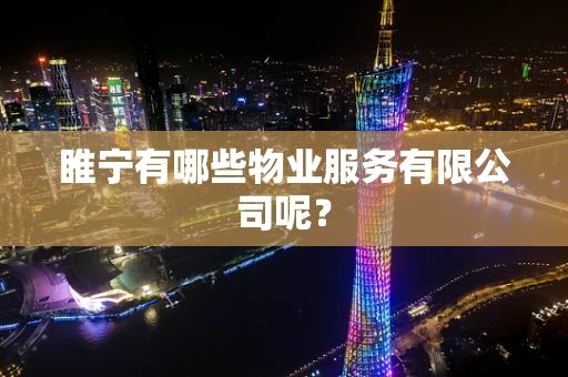 睢宁有哪些物业服务有限公司呢？