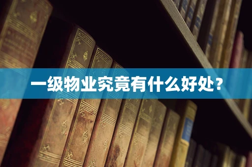 一级物业究竟有什么好处？