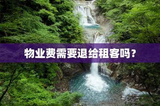 物业费需要退给租客吗？