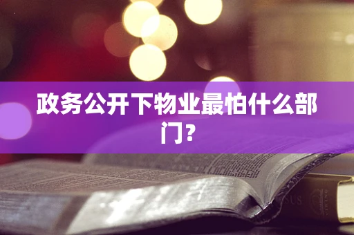 政务公开下物业最怕什么部门？