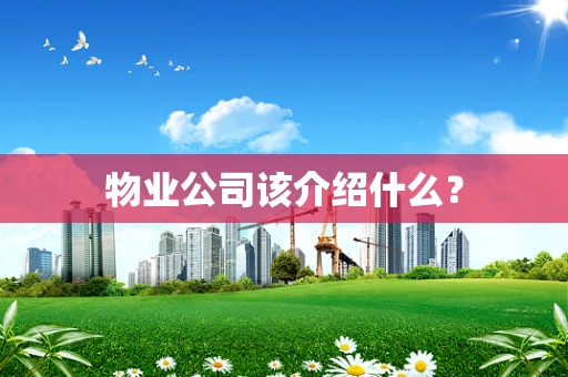 物业公司该介绍什么？