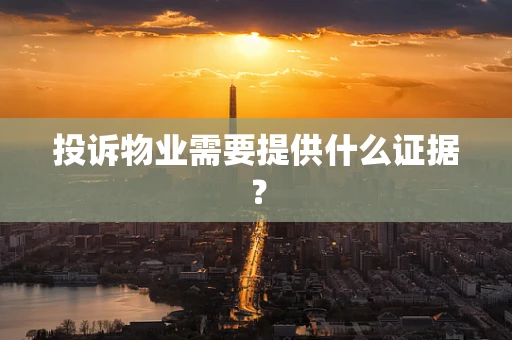 投诉物业需要提供什么证据？