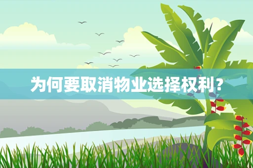 为何要取消物业选择权利？