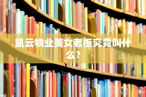 凯云物业美女老板究竟叫什么？