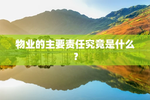 物业的主要责任究竟是什么？