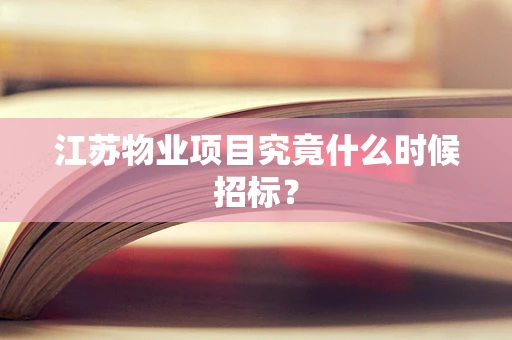 江苏物业项目究竟什么时候招标？