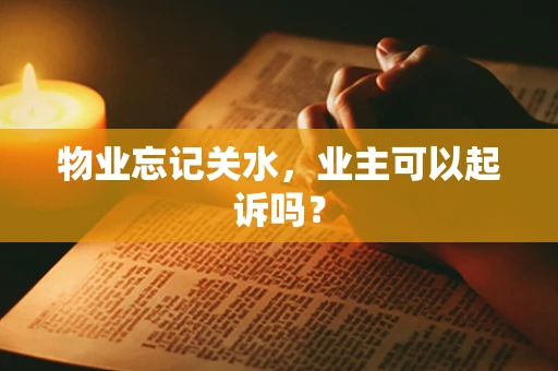 物业忘记关水，业主可以起诉吗？