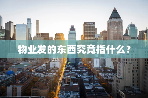 物业发的东西究竟指什么？