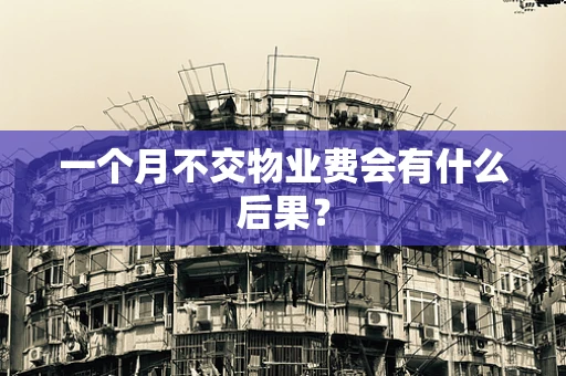 一个月不交物业费会有什么后果？