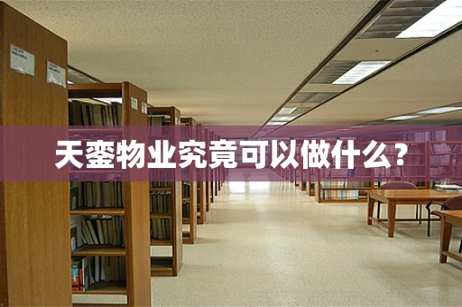 天銮物业究竟可以做什么？