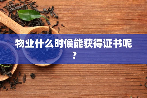 物业什么时候能获得证书呢？