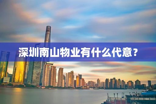 深圳南山物业有什么代意？
