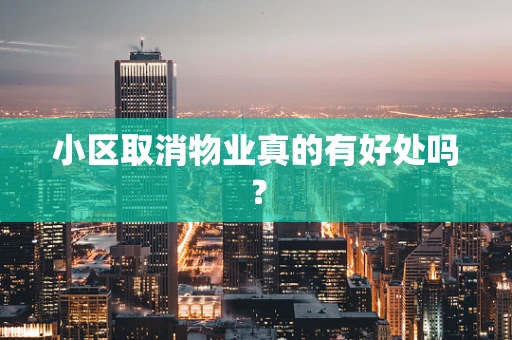 小区取消物业真的有好处吗？