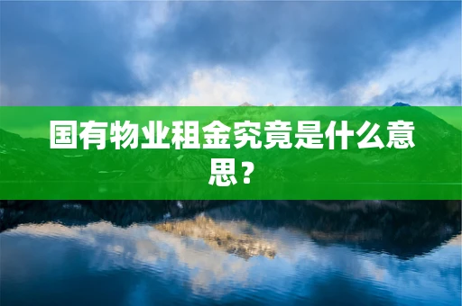 国有物业租金究竟是什么意思？