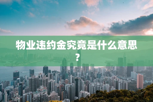 物业违约金究竟是什么意思？