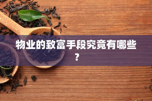 物业的致富手段究竟有哪些？